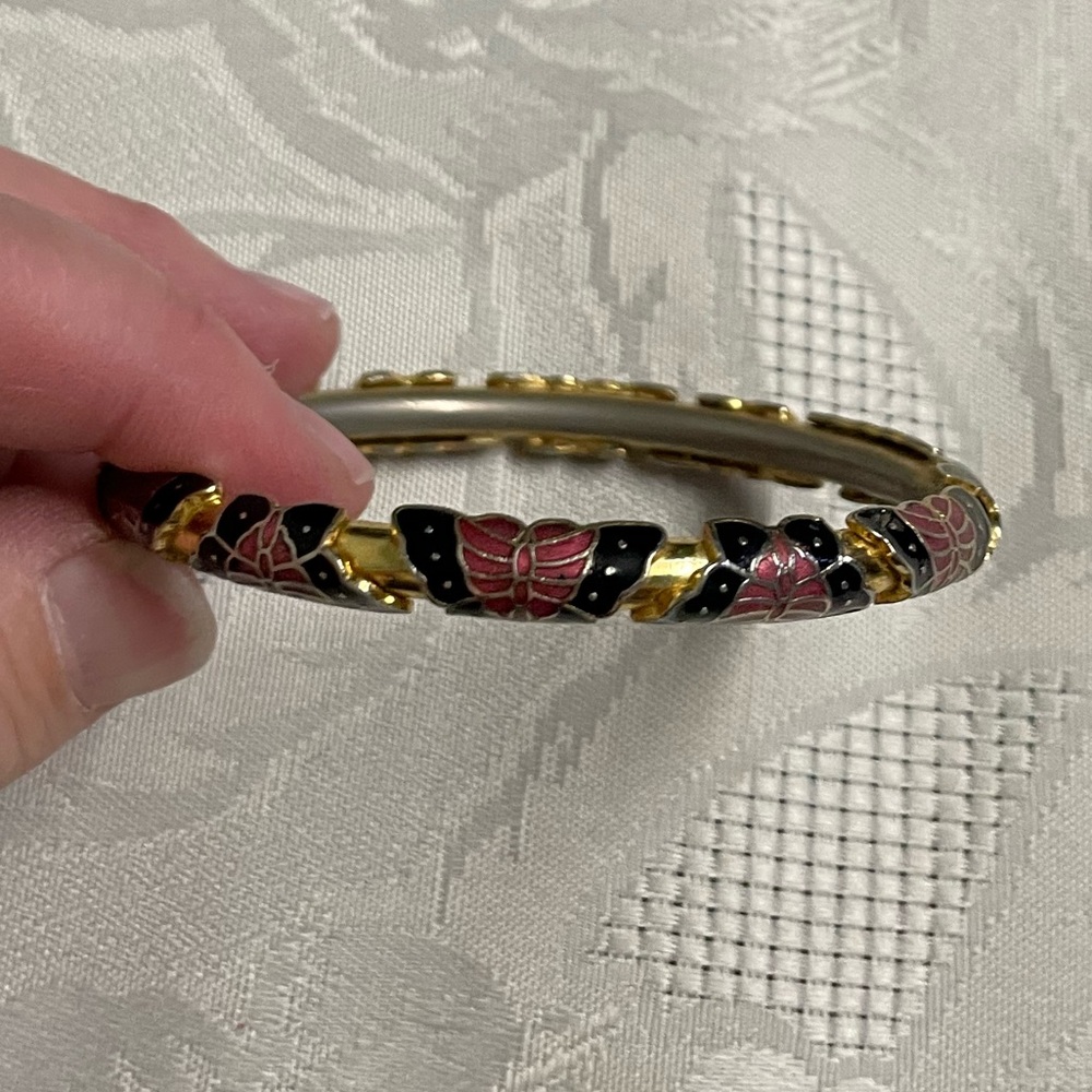 Vintage Cloisonné Butterfly Bracelet